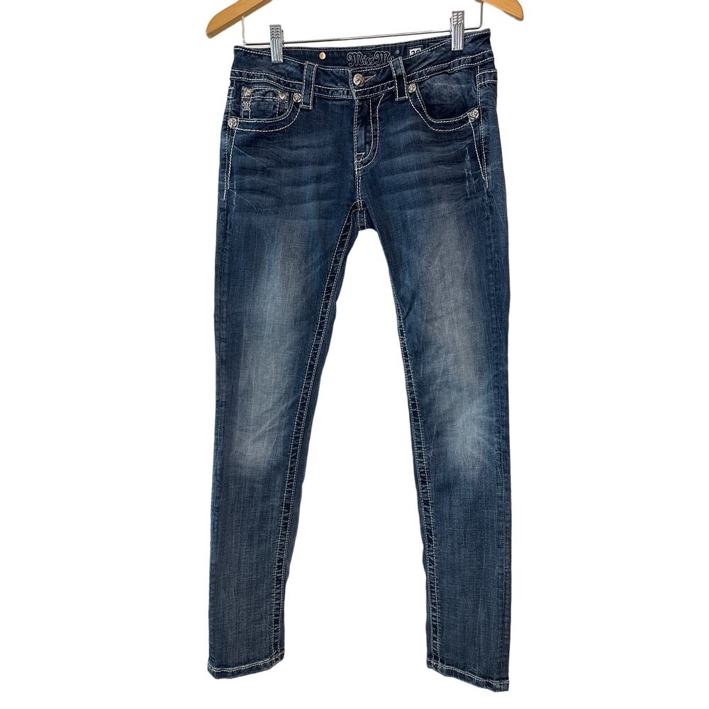 Miss Me Signature Skinny Embellished Denim Jeans Size 28